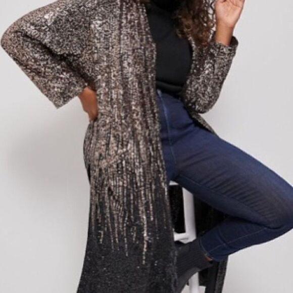 ANTHROPOLOGIE Dulcinea Sequined Duster Jacket - Picture 4 of 10